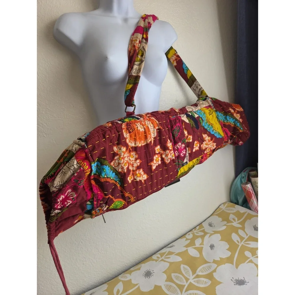 Breathe Yoga Mat Bag Colorful Patchwork Boho Gym Workout Gear